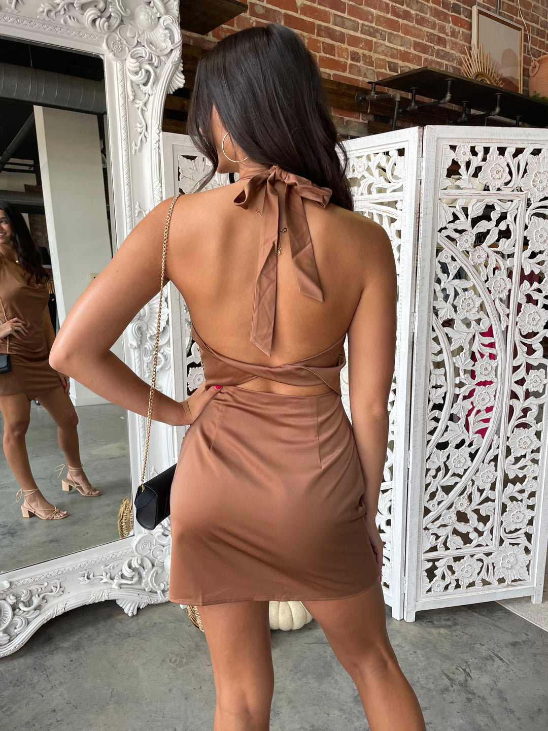 Cocoa Butter Kisses Satin Mini Dress FINAL SALE