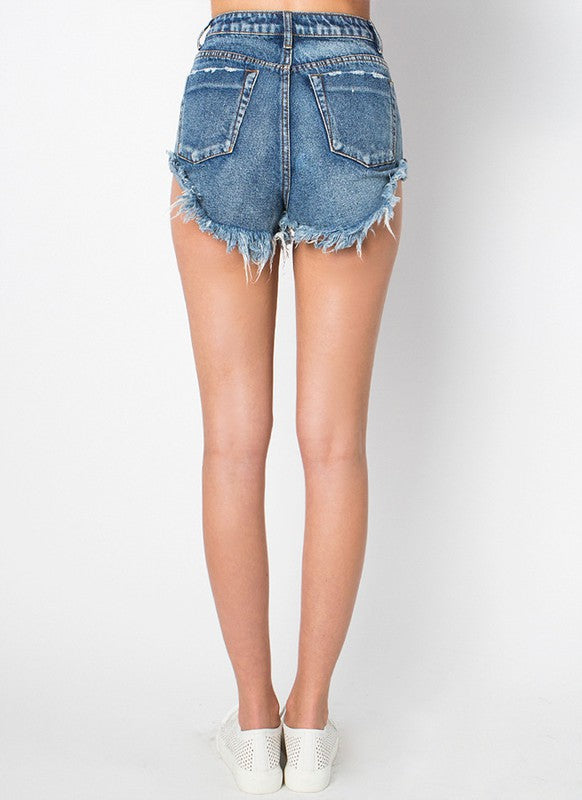 Malibu Distressed Shorts (Medium Wash) FINAL SALE