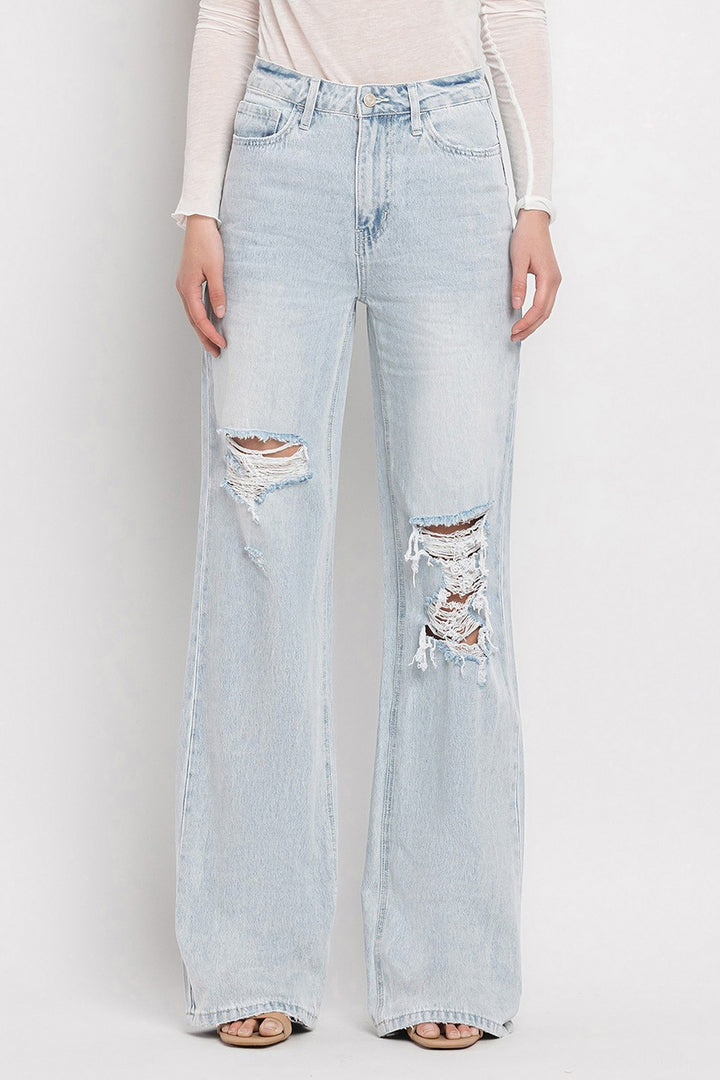 90'S Vintage Super High Rise Flare Jeans