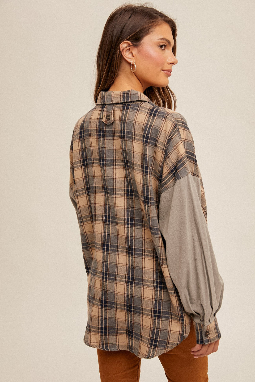 Ryder Plaid Oversized Jacket (Slate Grey)