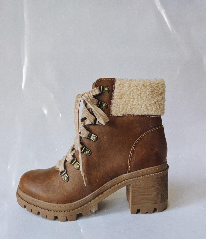 Gentry Lace Up Booties (Brown) FINAL SALE