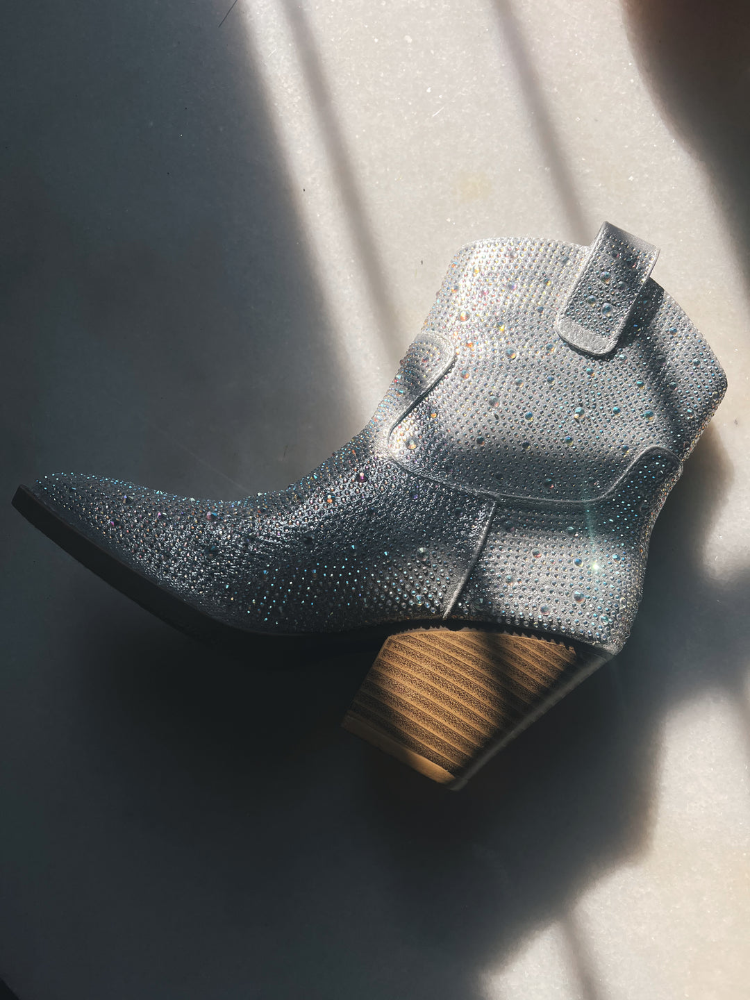 Howdy Rhinestone Booties (Silver)