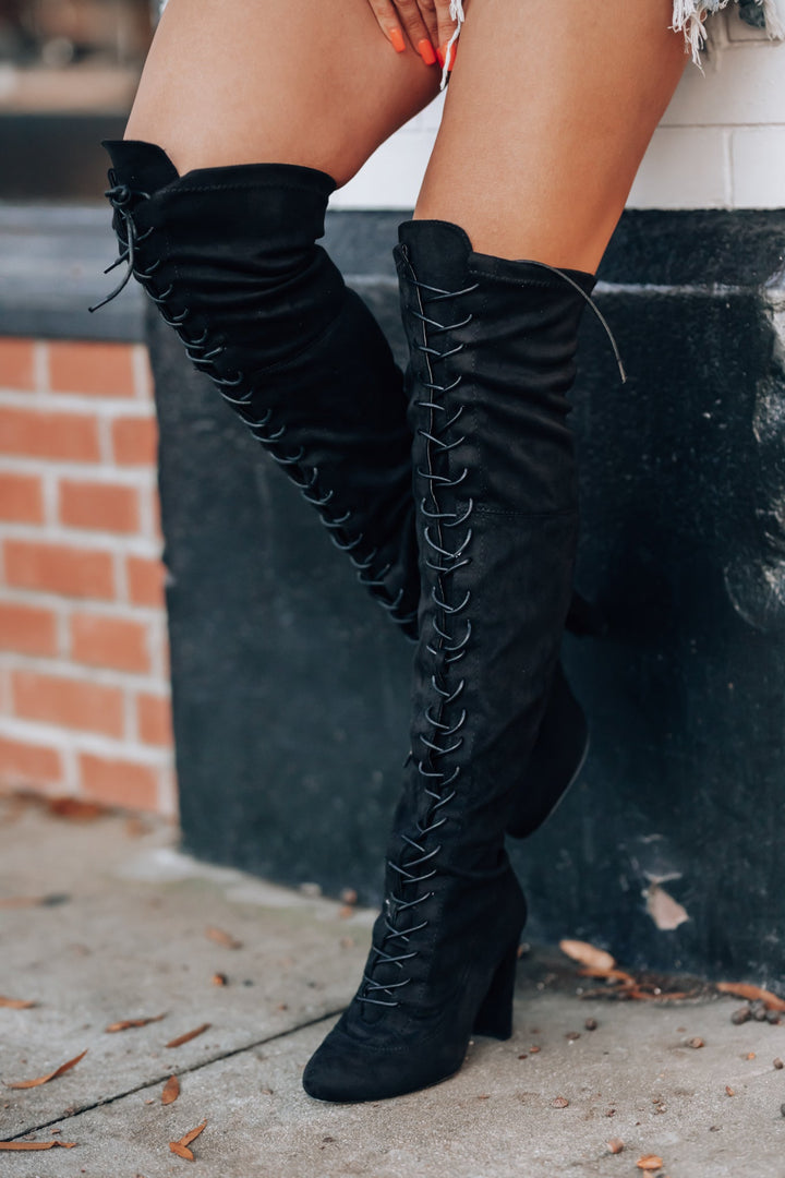 Maddox Lace Up Boot (Black) FINAL SALE