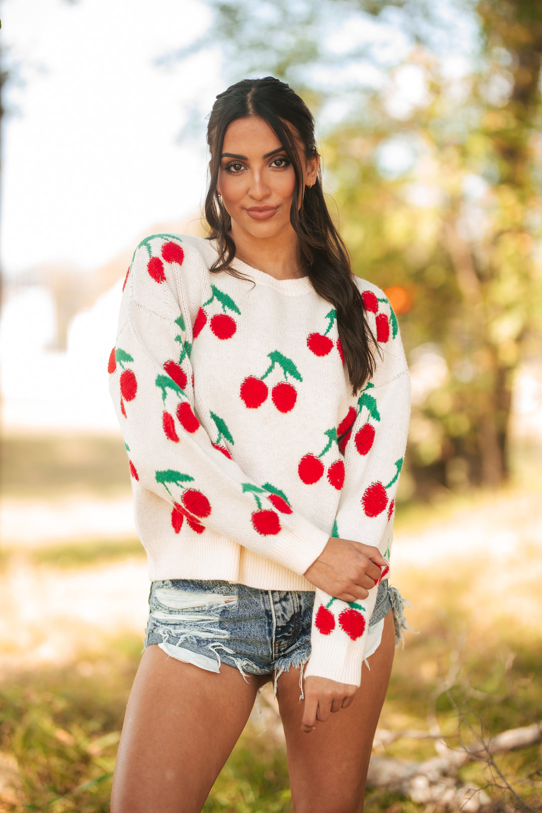 Sweet As Cherries Knit Sweater