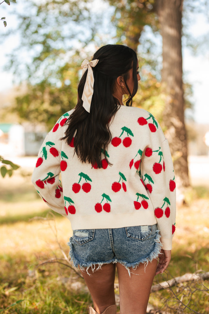 Sweet As Cherries Knit Sweater