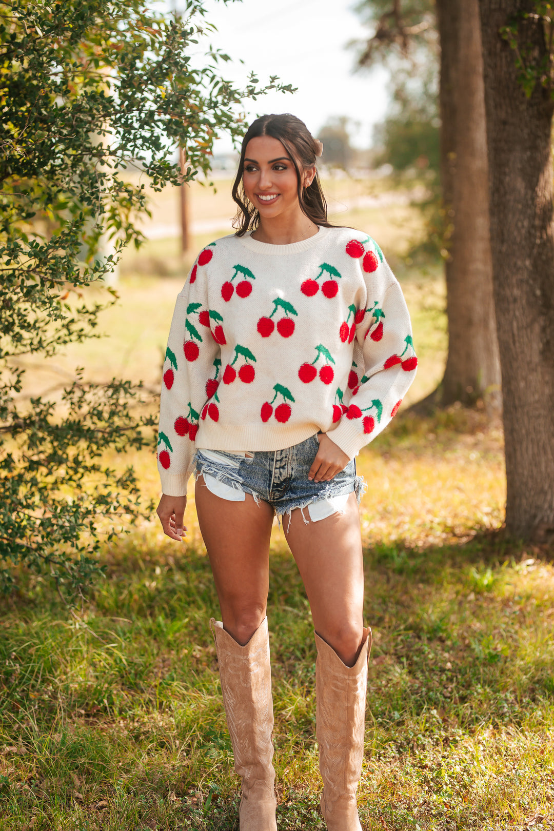 Sweet As Cherries Knit Sweater