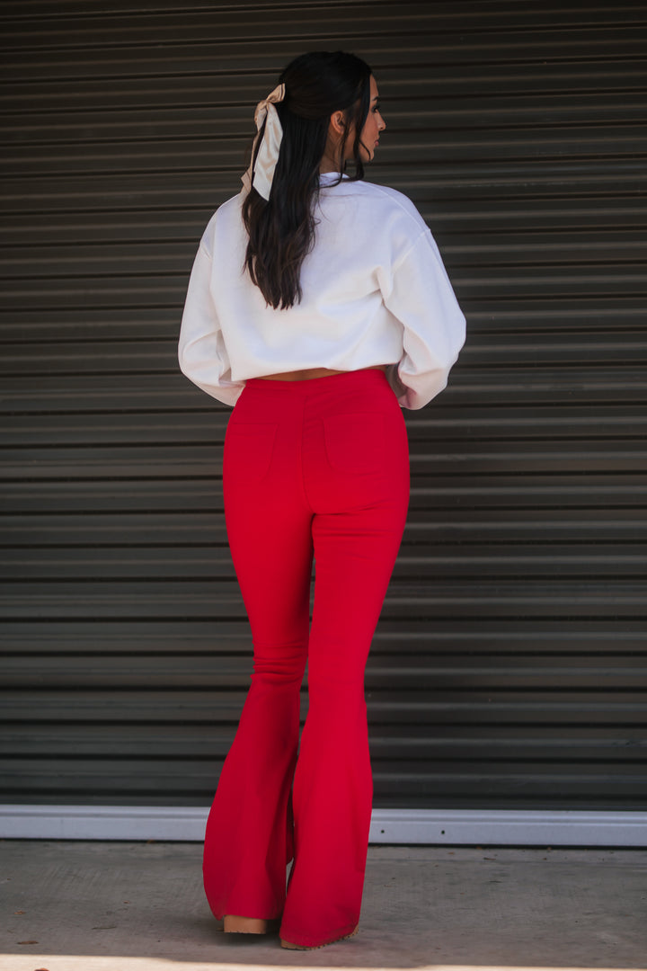 Knox Flare Jeans (Red)