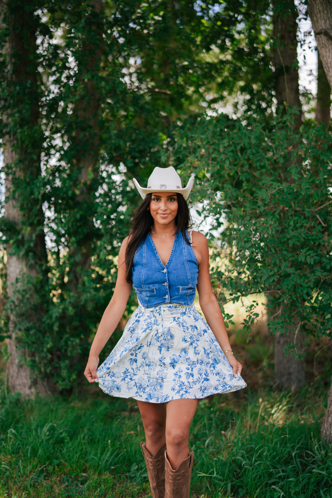 Cowboy Denim Vest (Dark Blue)