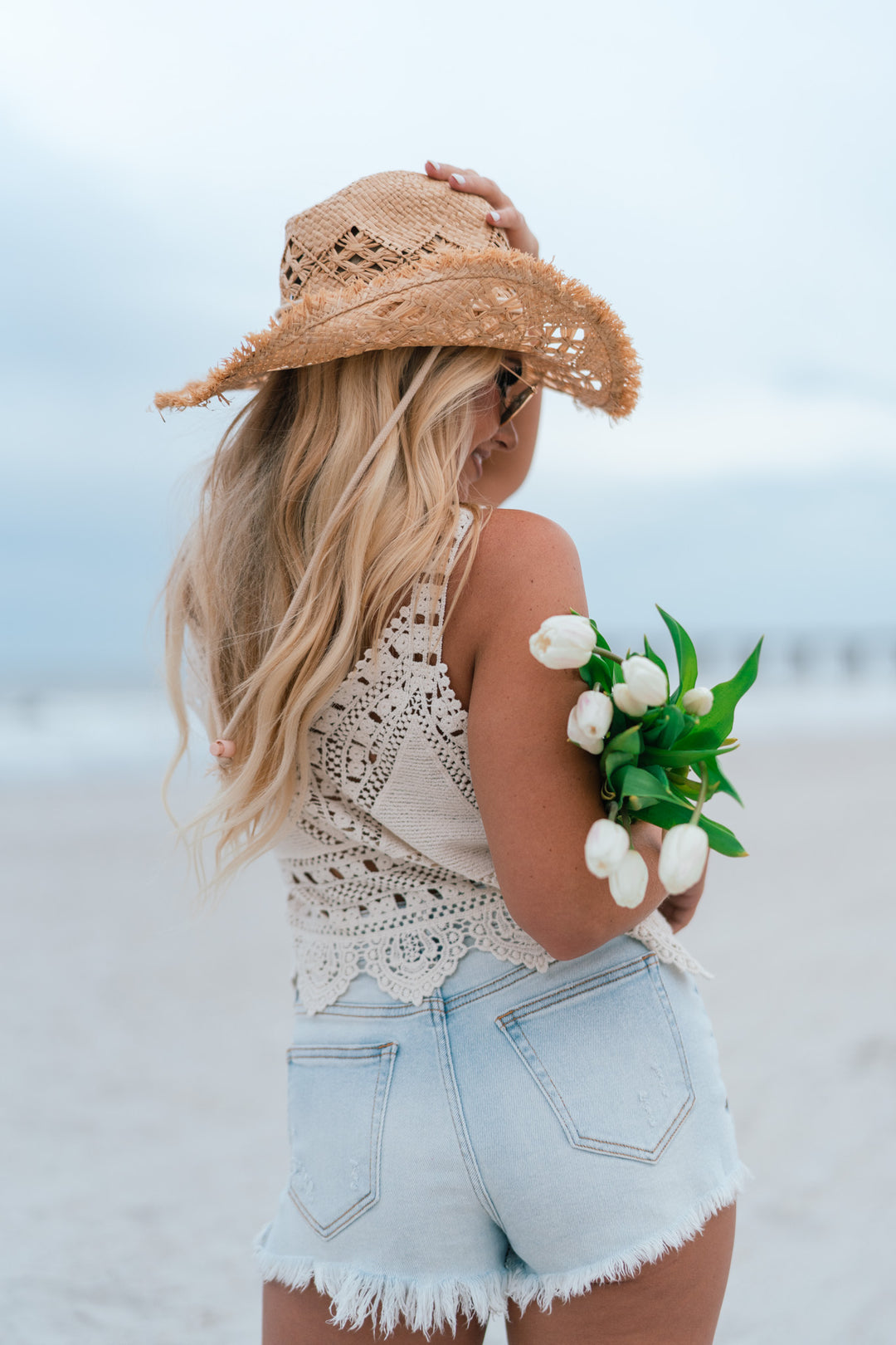 Sand In My Boots Lace Crochet Tank FINAL SALE