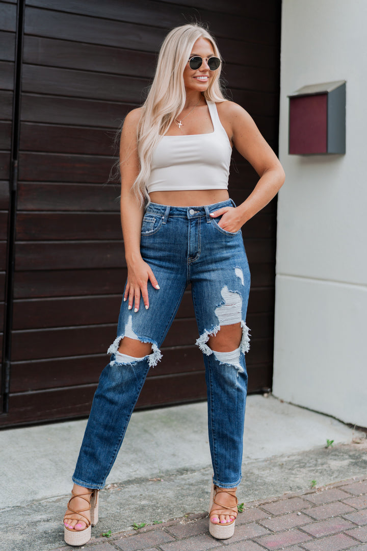 Koda High Rise Distressed Jeans