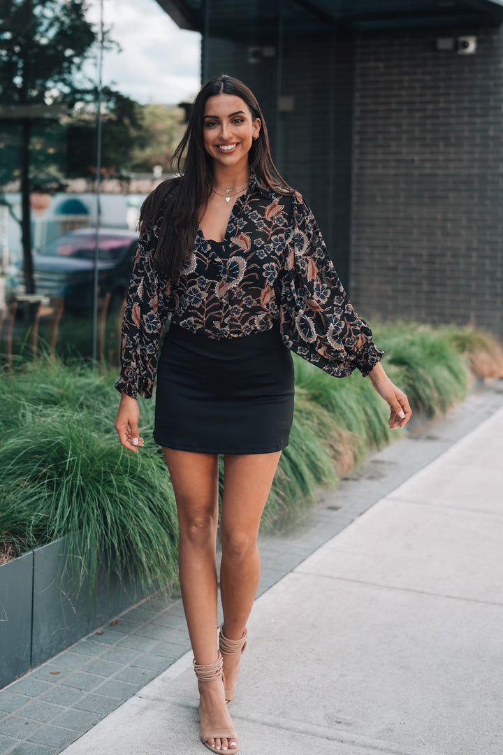 Serene Floral Button Up