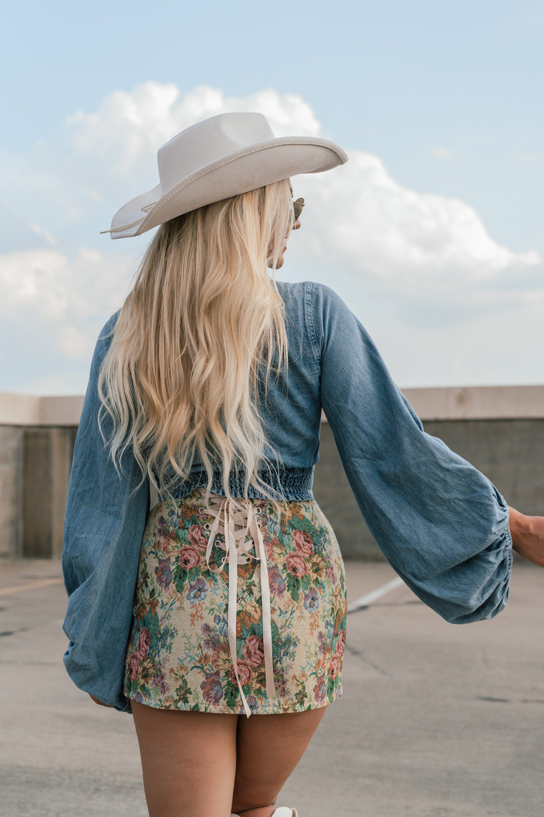 PRE-ORDER Charleston Denim Blouse (Medium Denim) Ships Early December