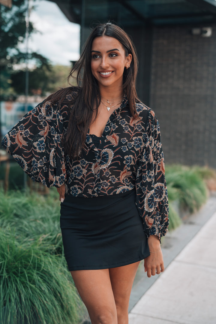 Serene Floral Button Up