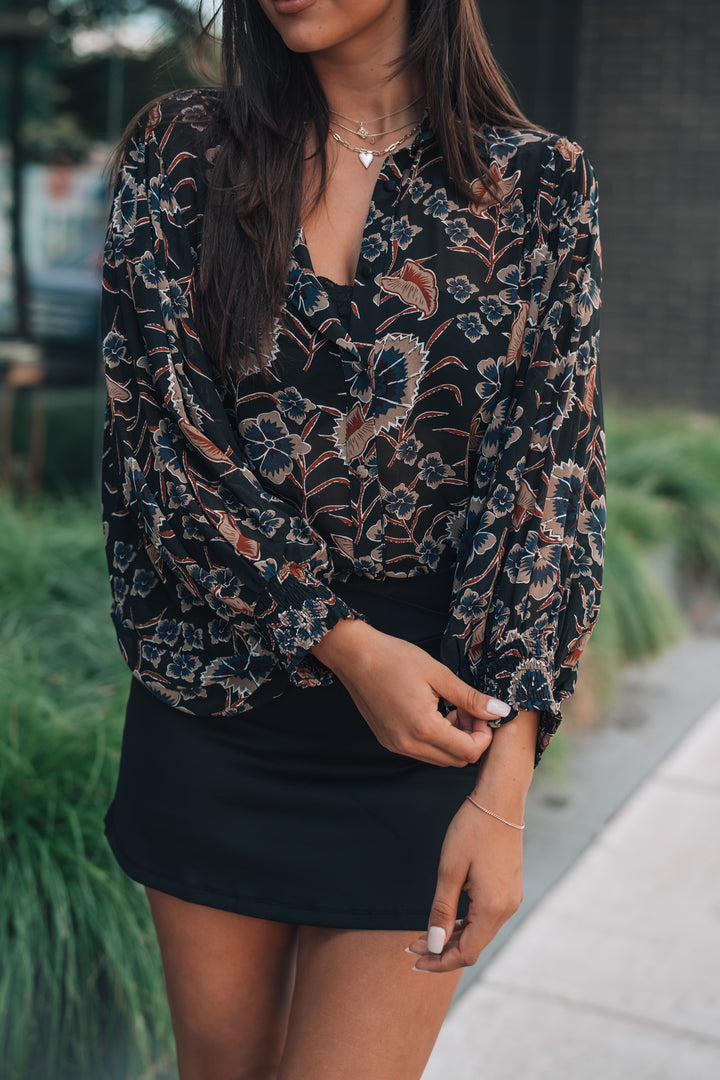 Serene Floral Button Up