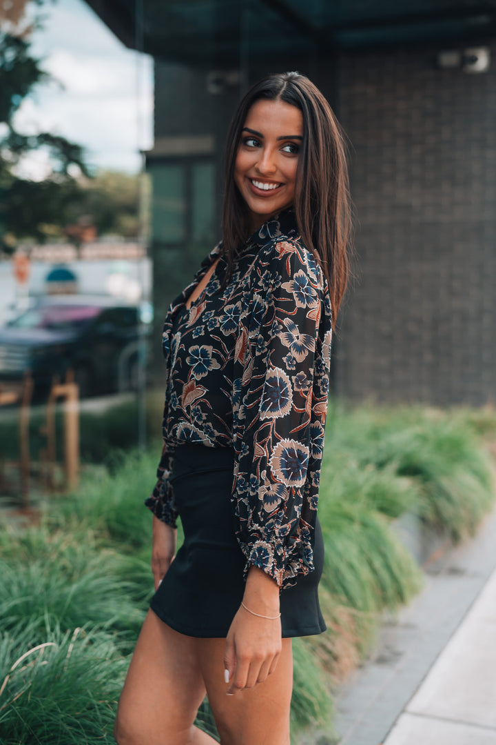 Serene Floral Button Up