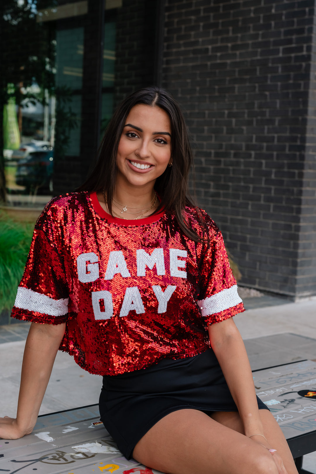 Game Day Sequin Crop Top