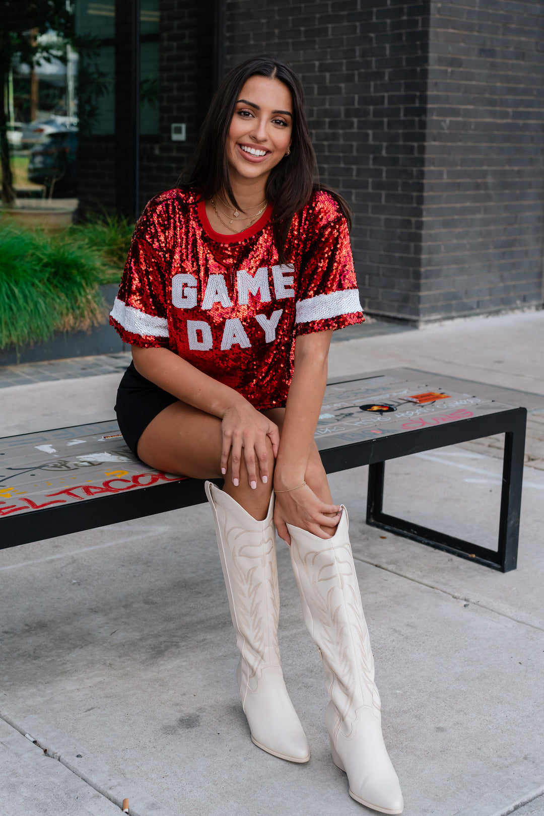 Game Day Sequin Crop Top