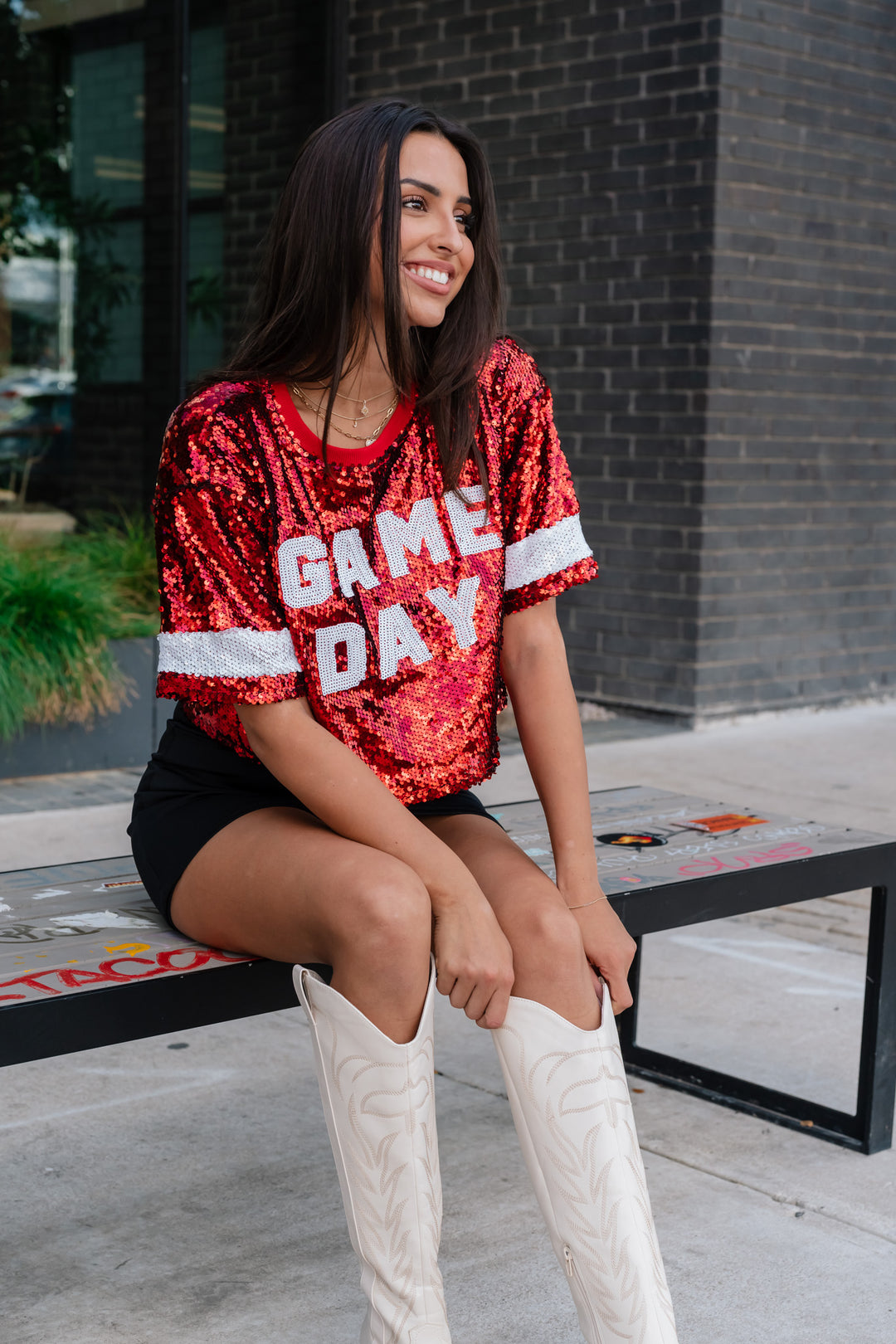 Game Day Sequin Crop Top