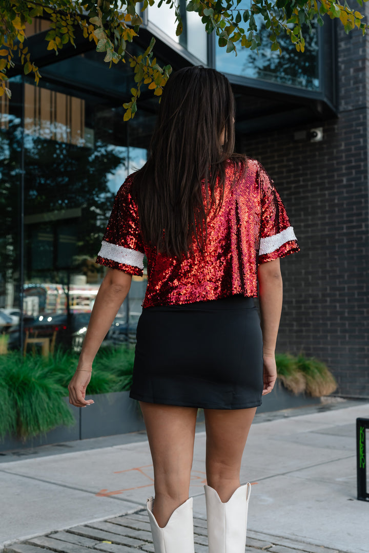 Game Day Sequin Crop Top