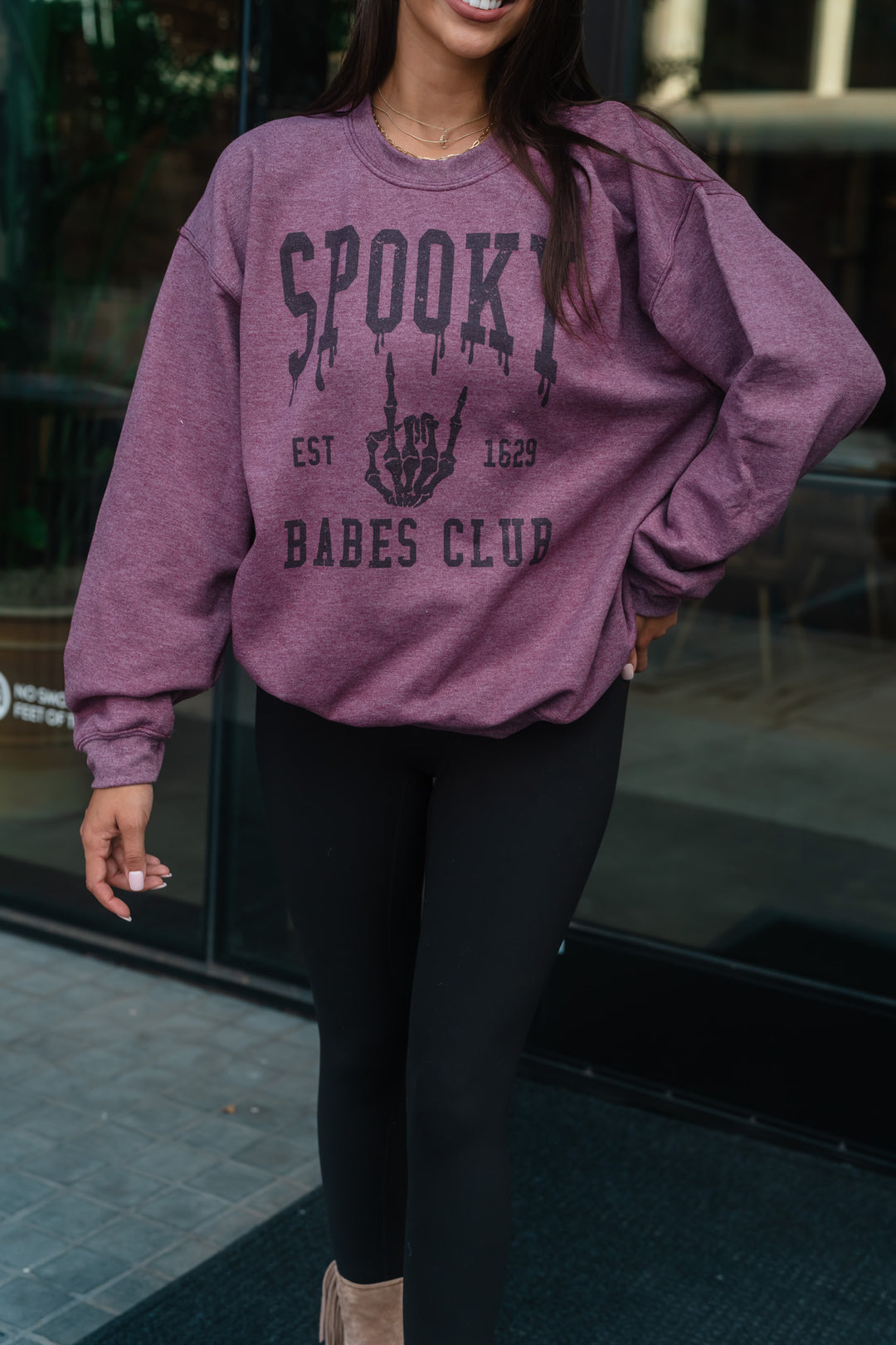 Spooky Babes Club Sweater (Plum)