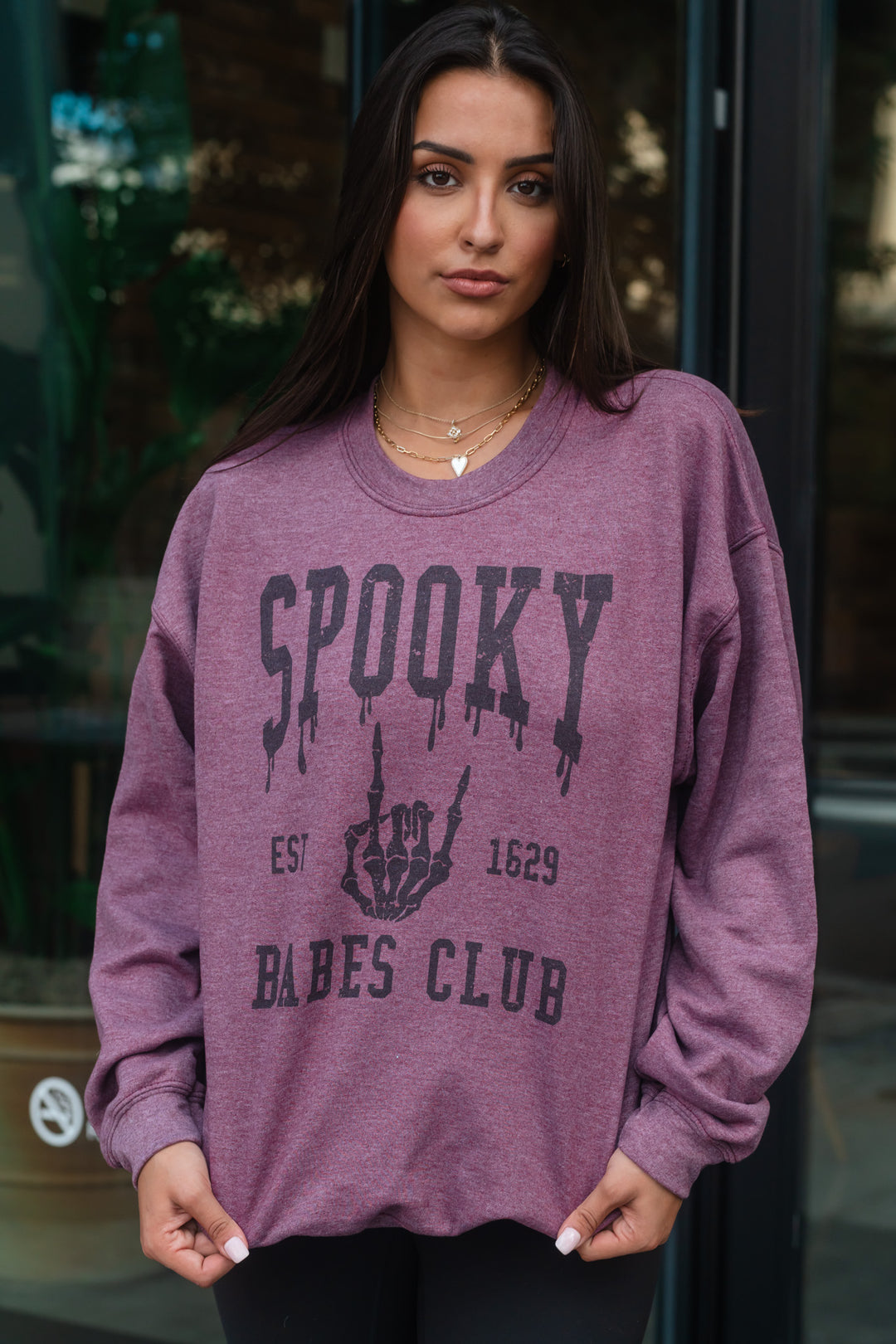 Spooky Babes Club Sweater (Plum)