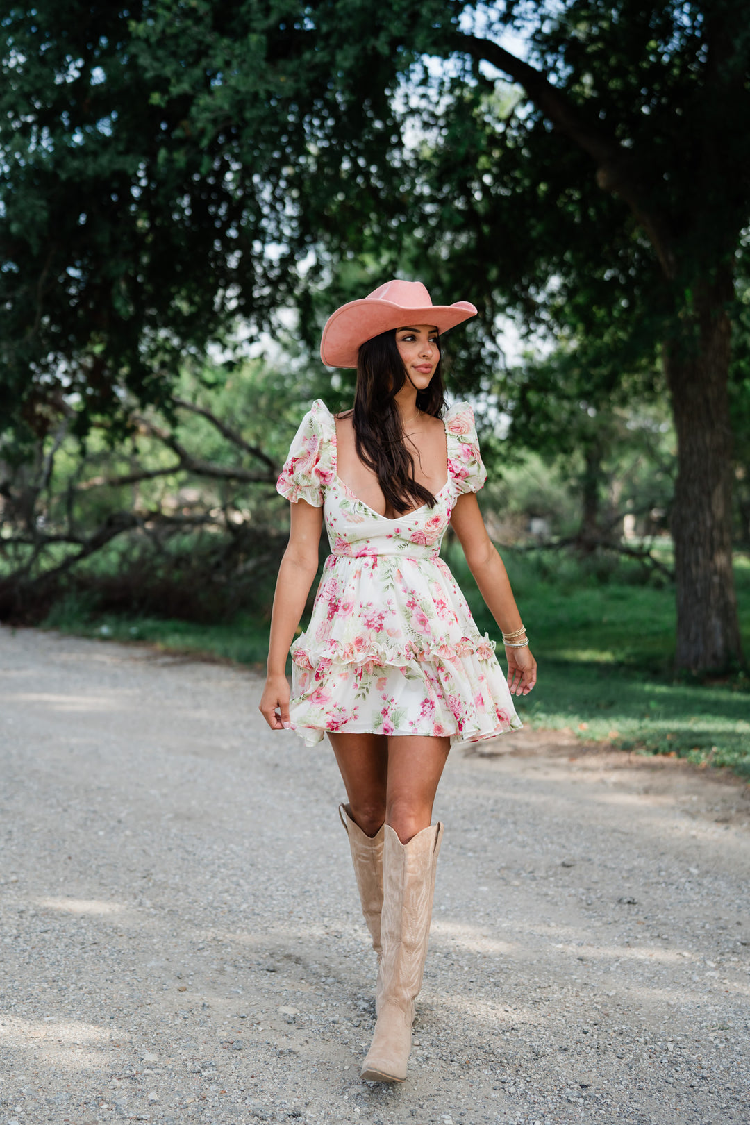 Wild Flower Puff Mini Dress