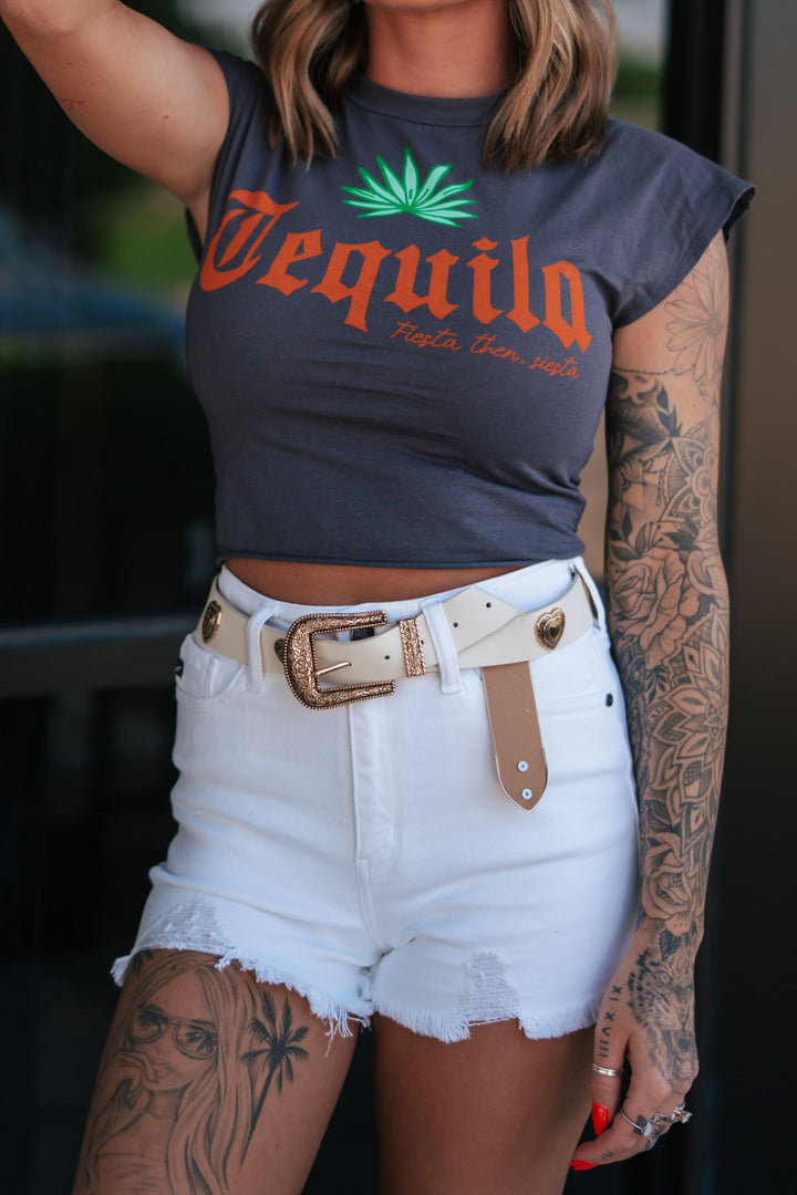 Tequila Fiesta Graphic Tee (Dark Grey)