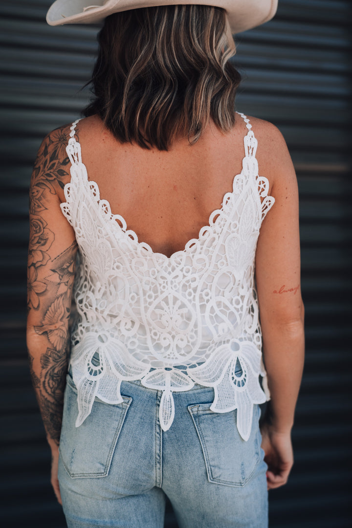 Floral Crochet Lace Cami Top FINAL SALE