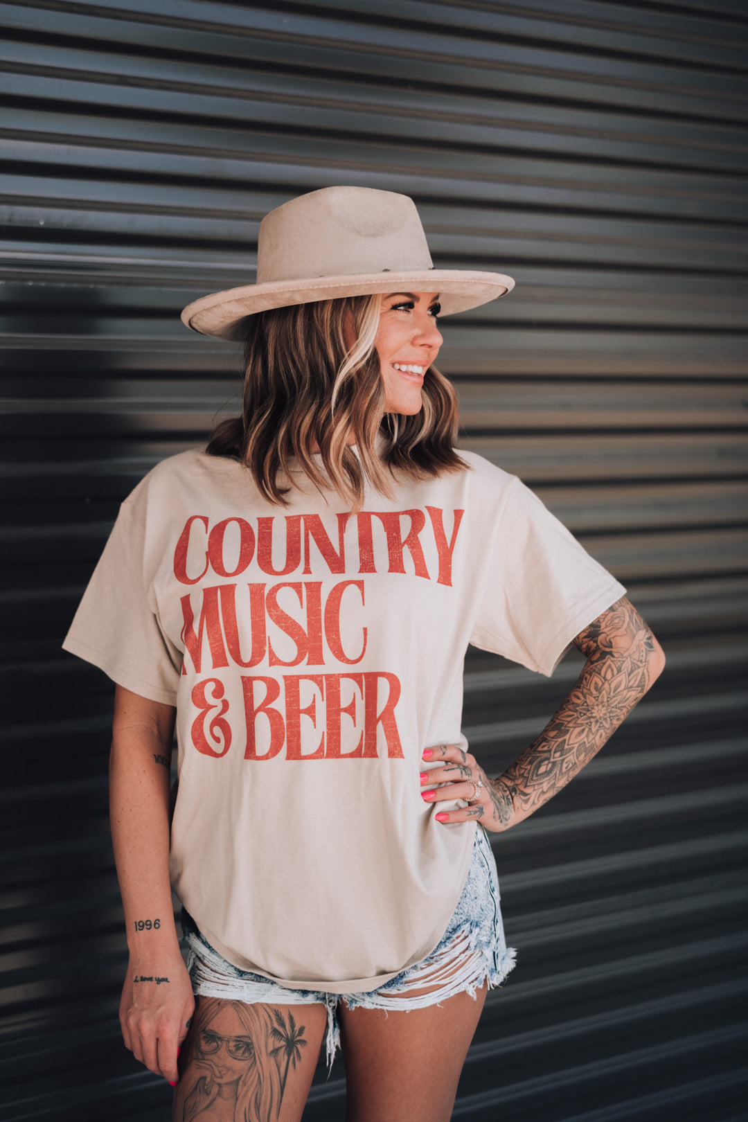 Country Music And Beer Oversized Tee FINAL SALE