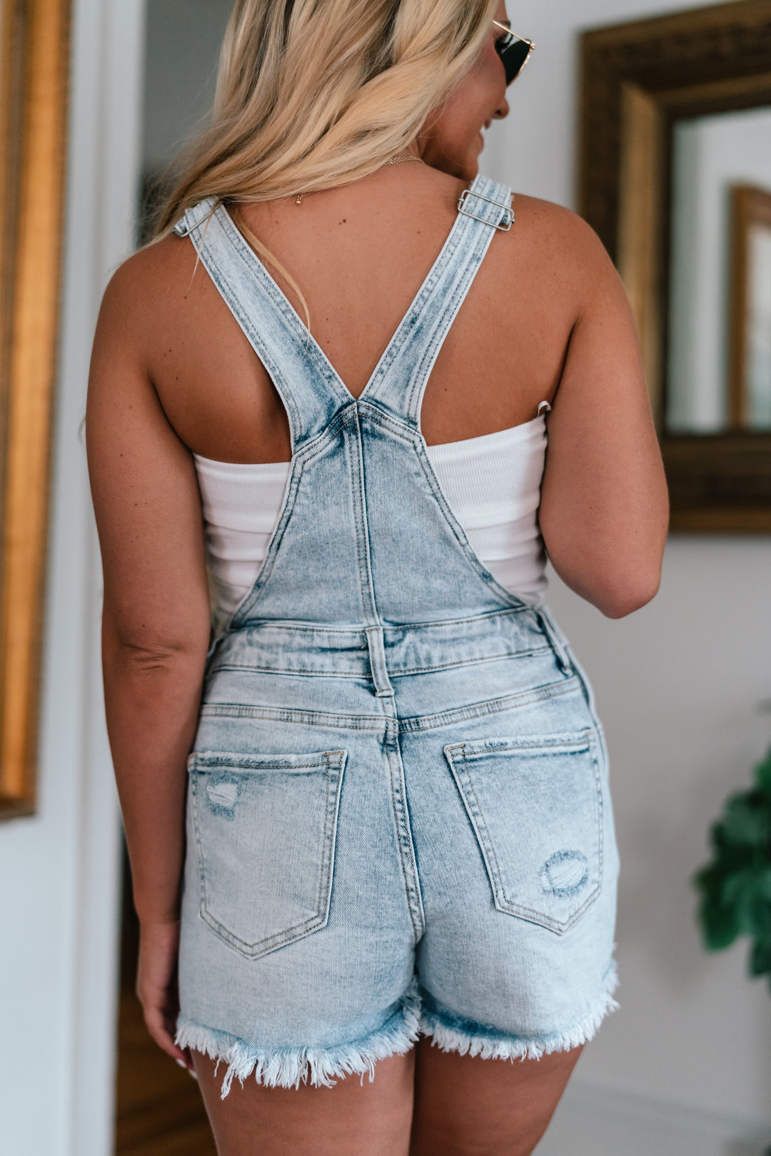 Miami Distressed Denim Overalls