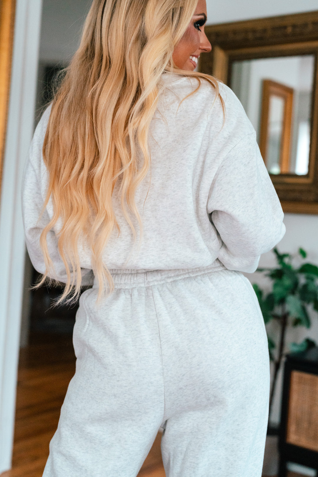 Travel Plans Crop Sweater (Heather Grey)