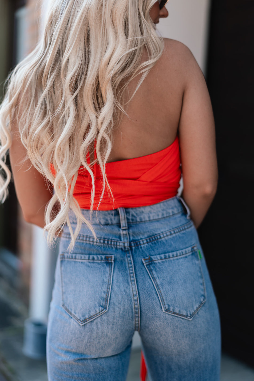 Bahama Wrap Crop Top (Tangerine) FINAL SALE