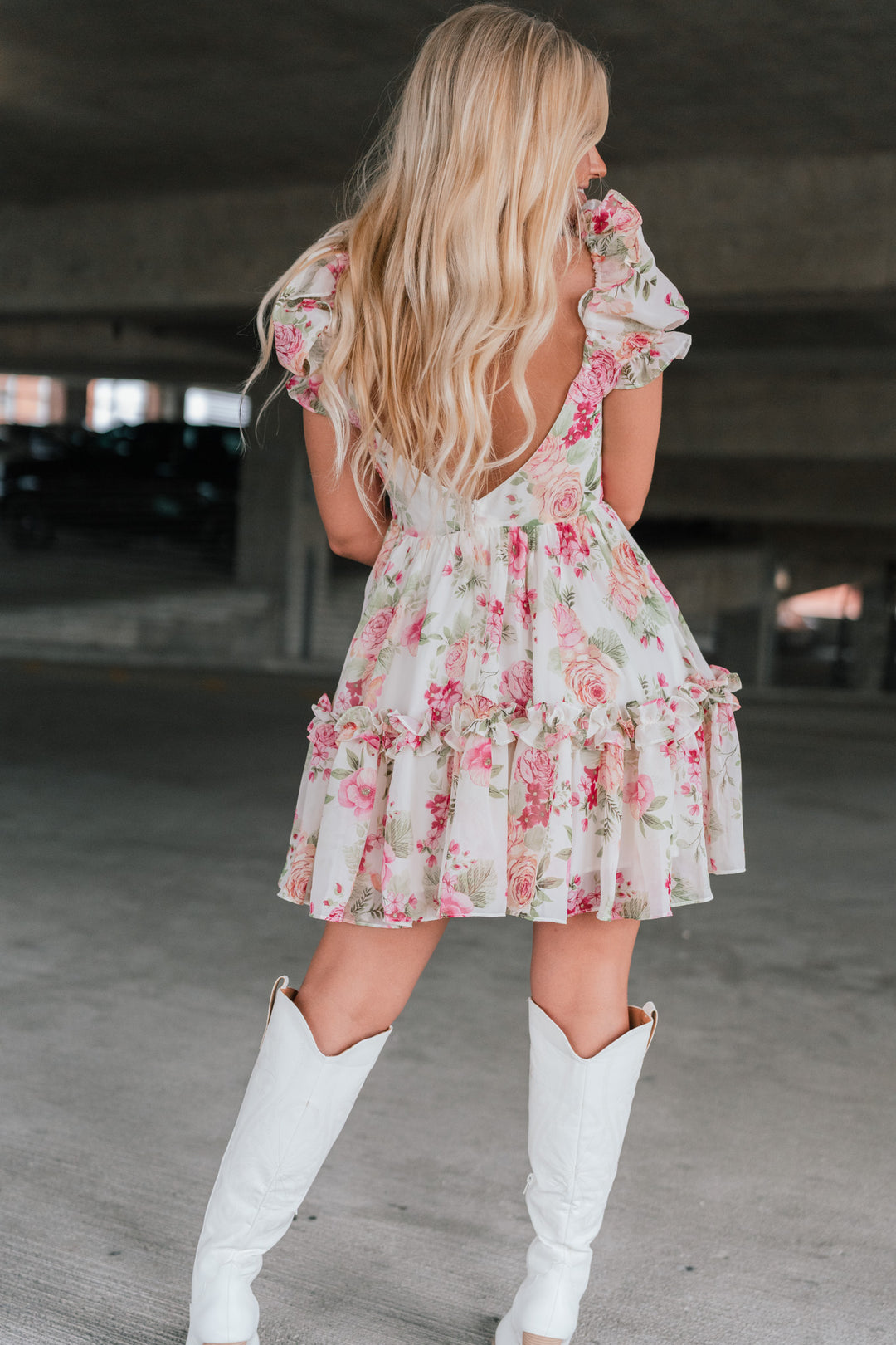 Wild Flower Puff Mini Dress