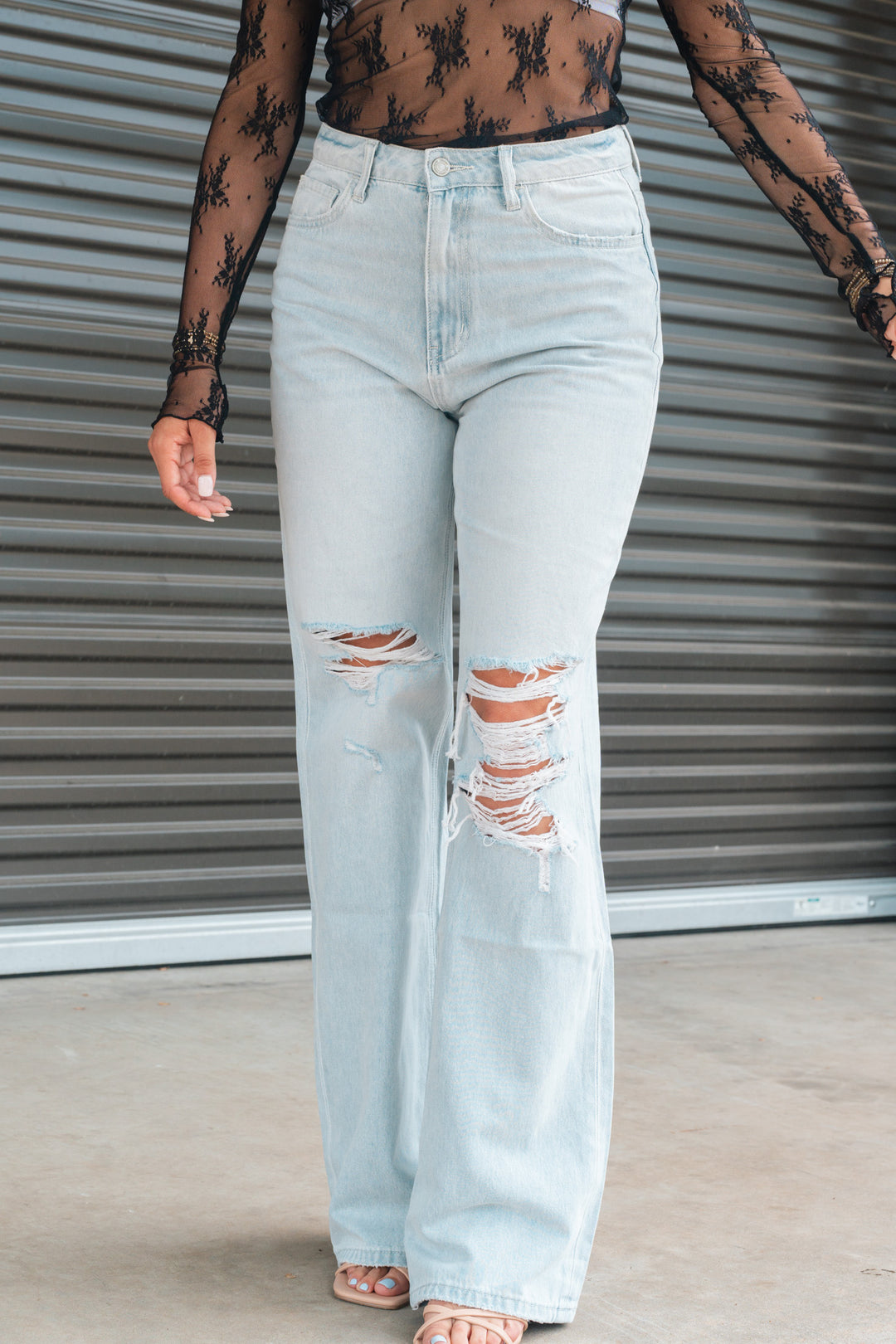 90'S Vintage Super High Rise Flare Jeans