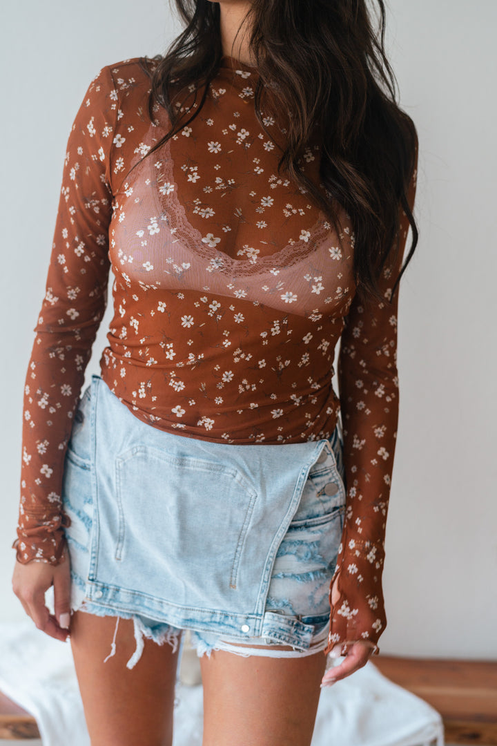 Melanie Floral Lace Long Sleeve Top