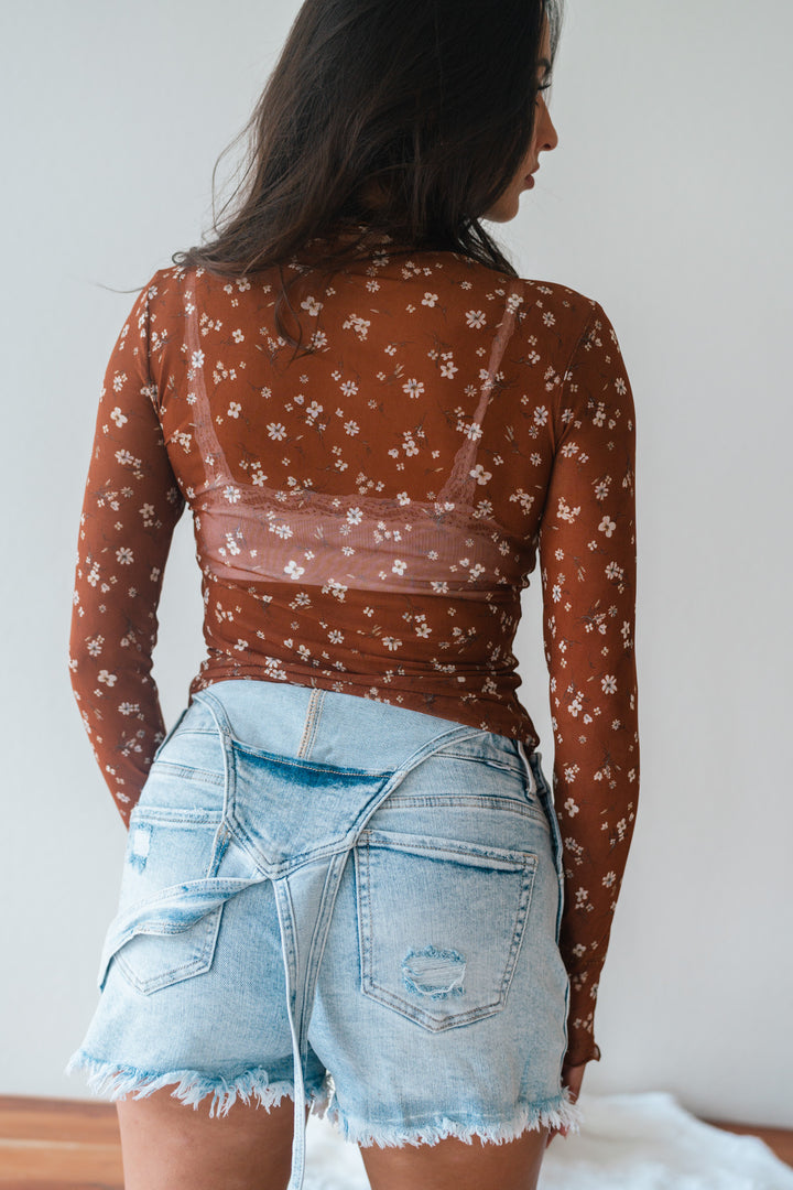 Melanie Floral Lace Long Sleeve Top