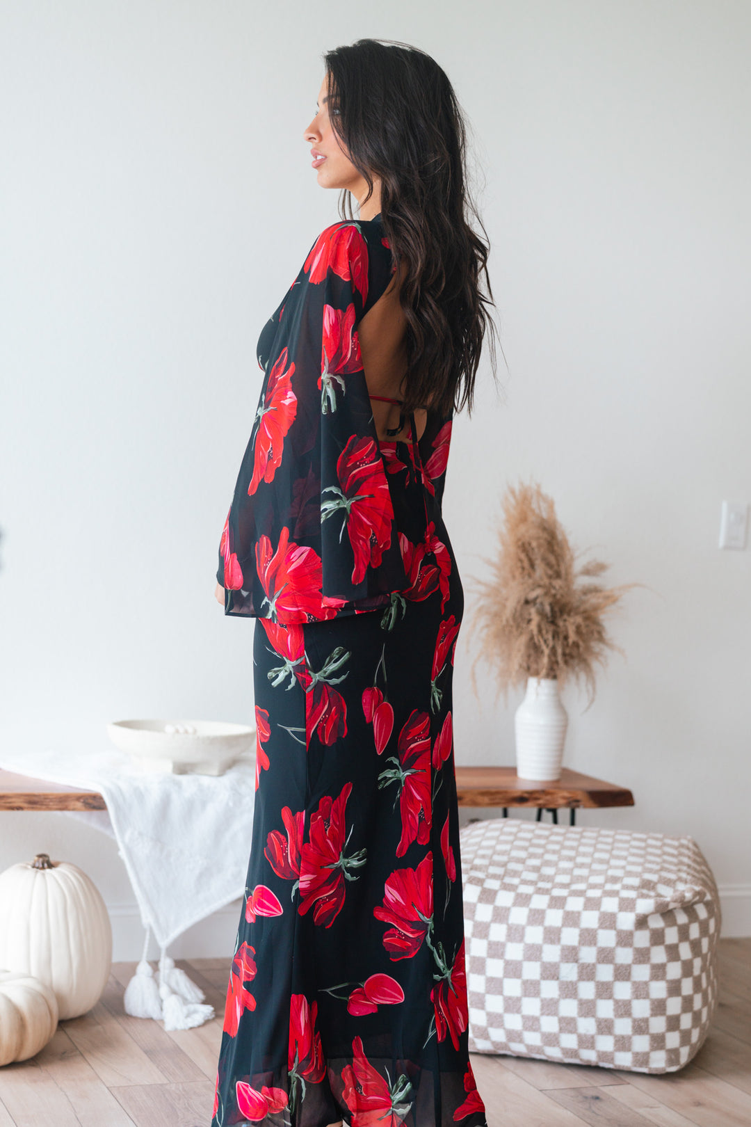 Floral Flutter Maxi Dress