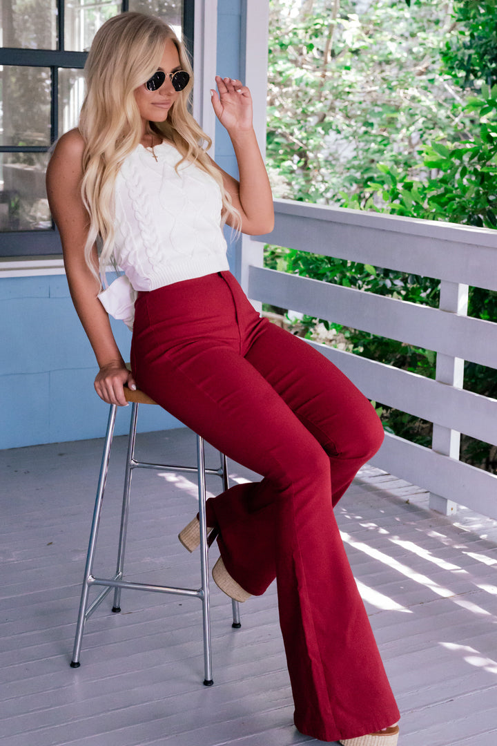 Knox Flare Jeans (Wine)