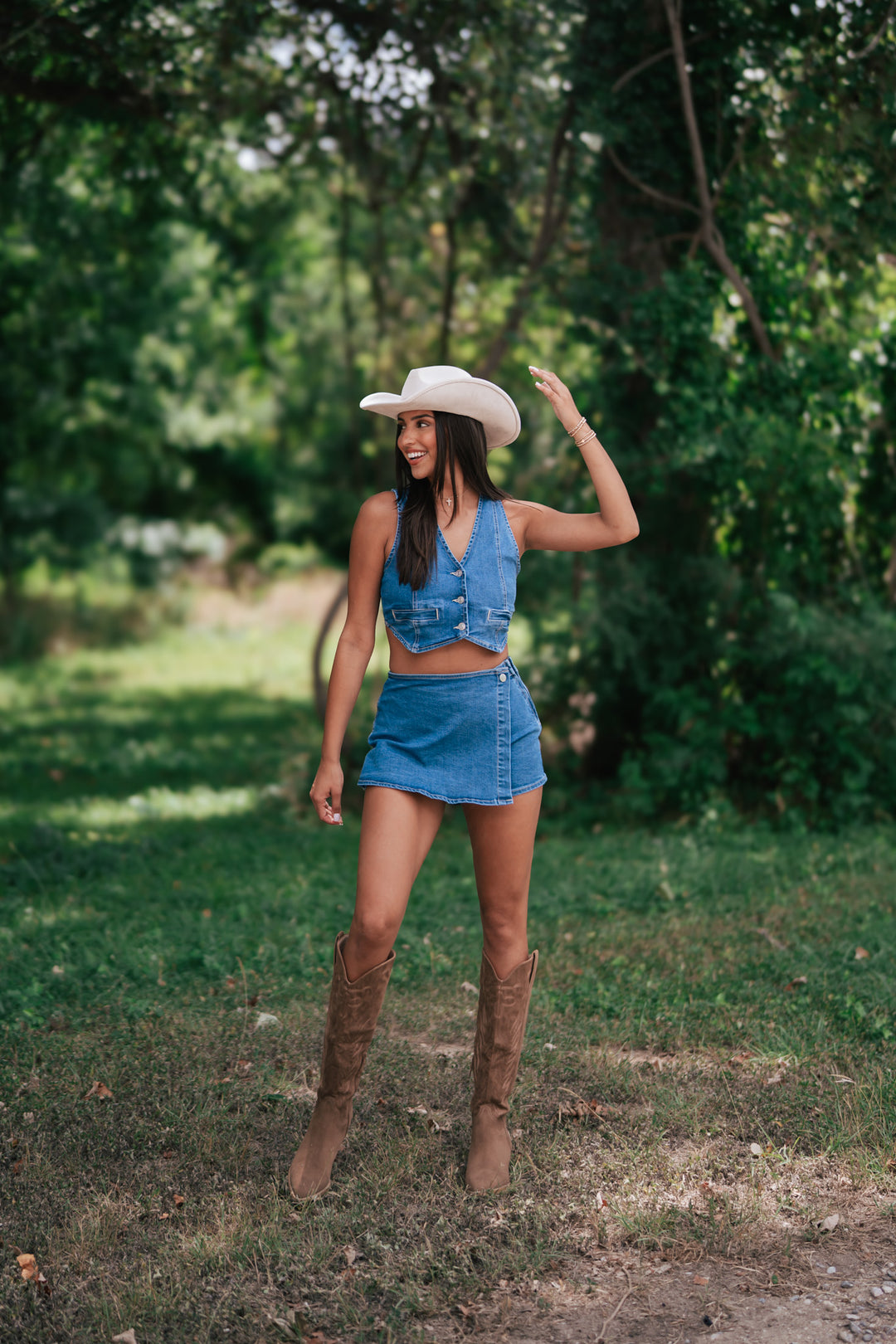 Cowboy Denim Vest (Dark Blue)