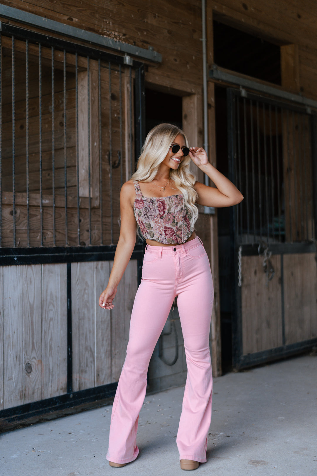 Sky High Bubblegum Flare Jeans