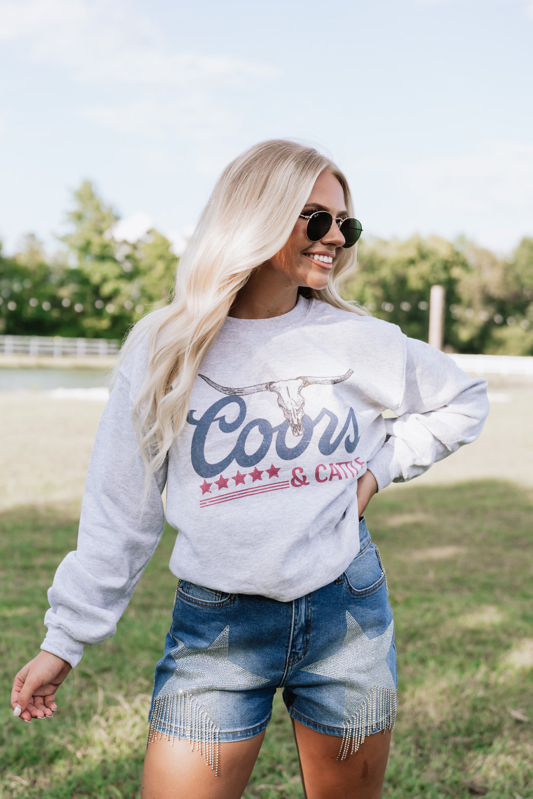 Coors And Cattle Graphic Sweater FINAL SALE