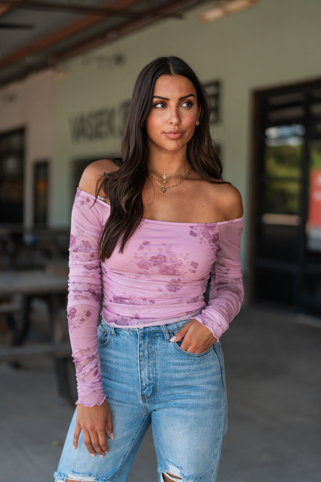 Sonya Floral Ruched top