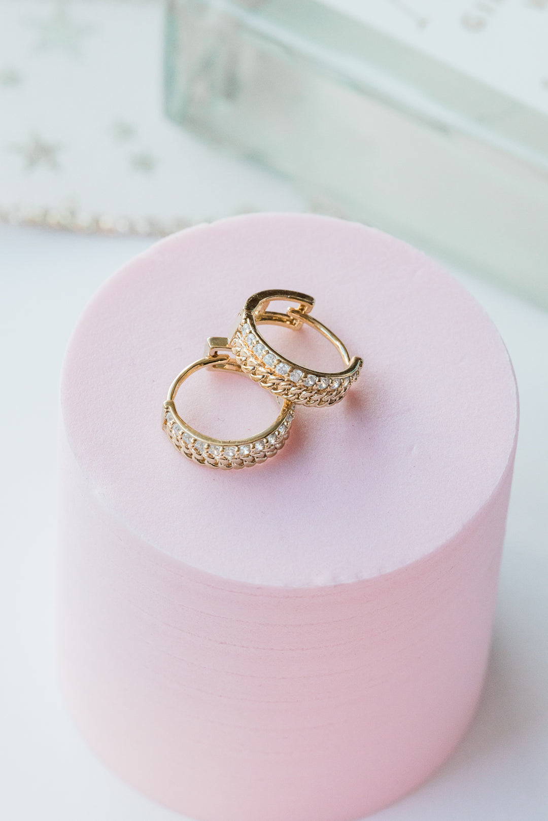 Mini Double Chain Huggie Earrings