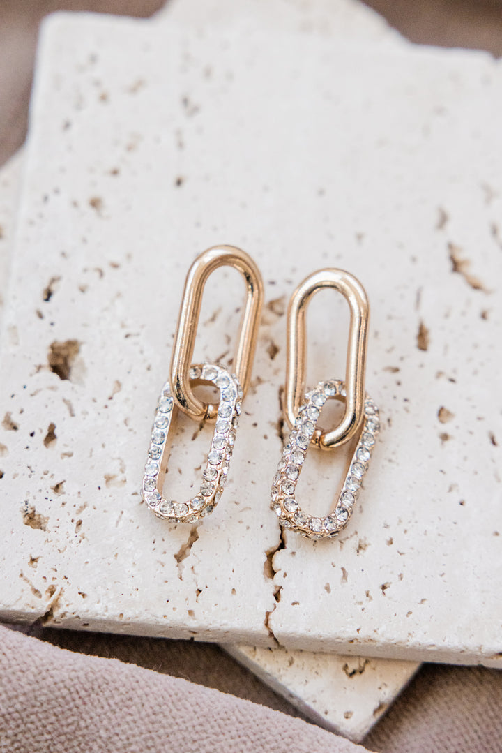 Linked Up Rhinestone Earrings