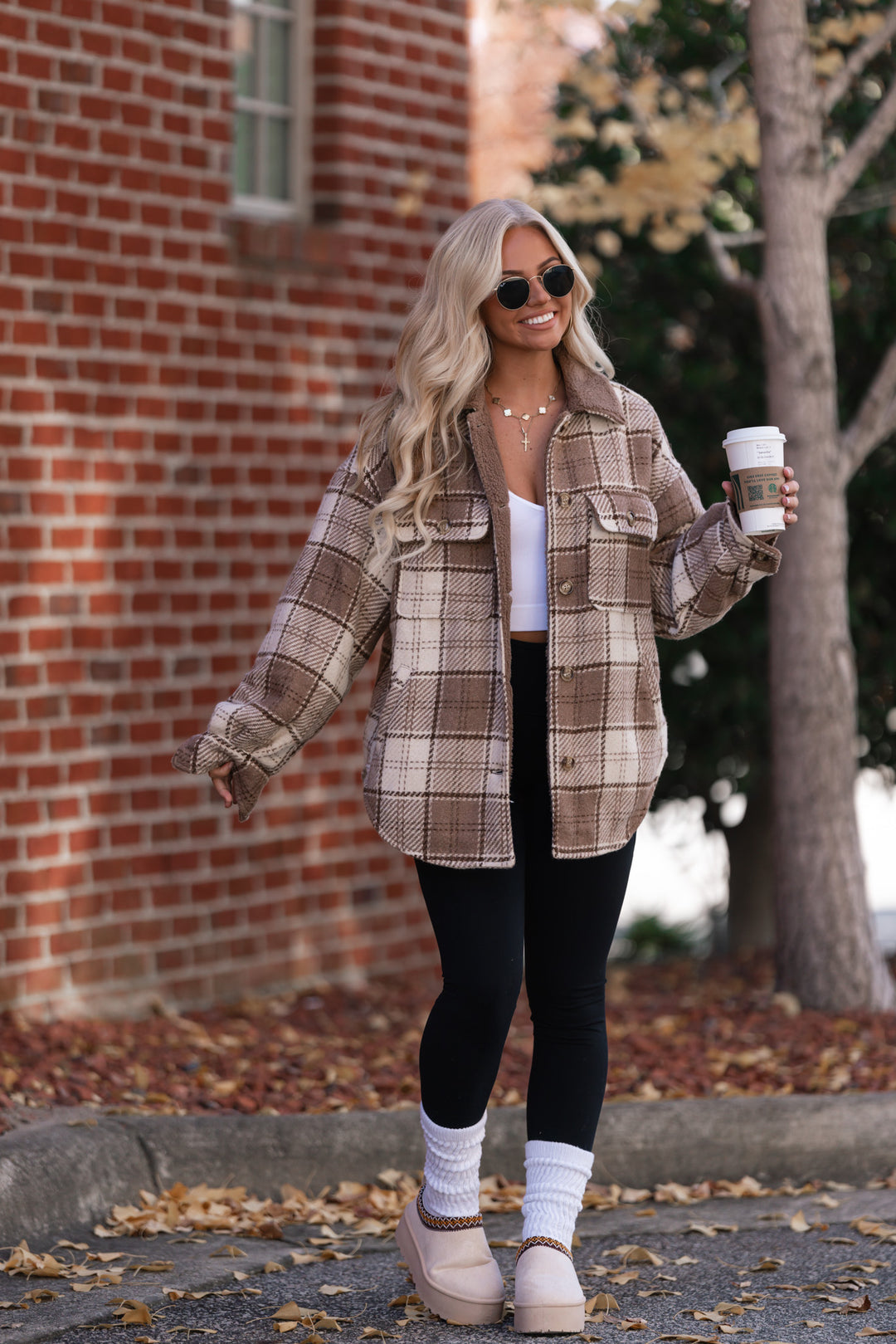 Breaking Plaid Shacket (Mocha) FINAL SALE