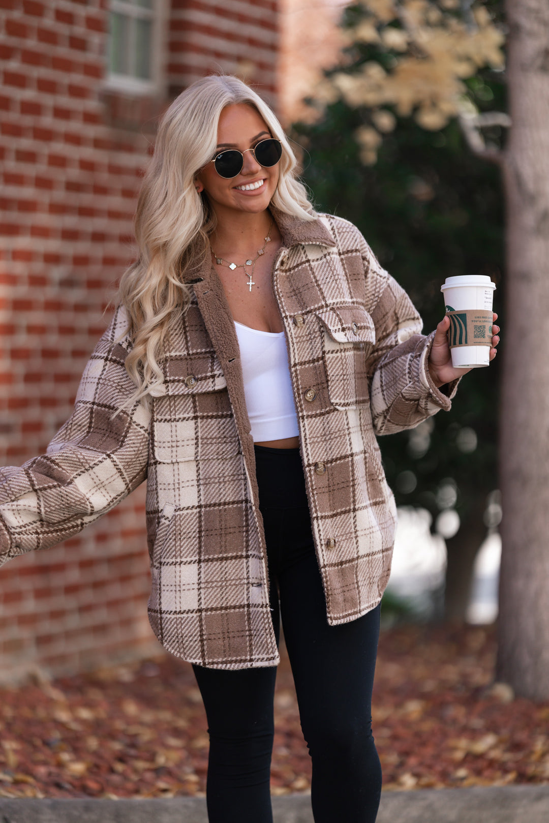 Breaking Plaid Shacket (Mocha) FINAL SALE