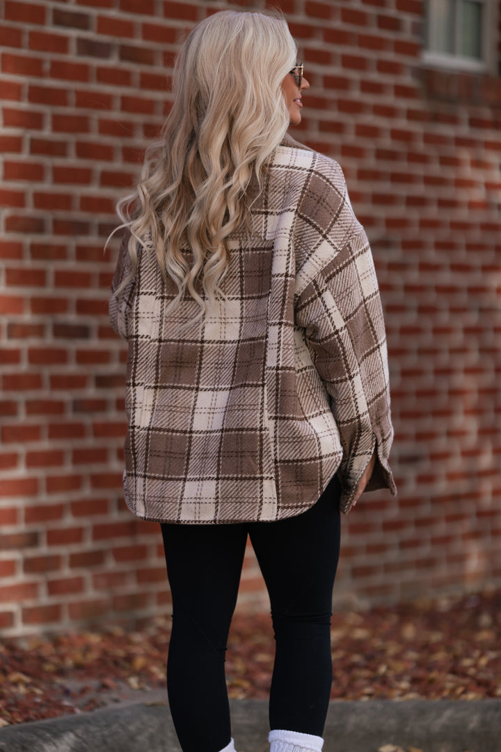 Breaking Plaid Shacket (Mocha) FINAL SALE