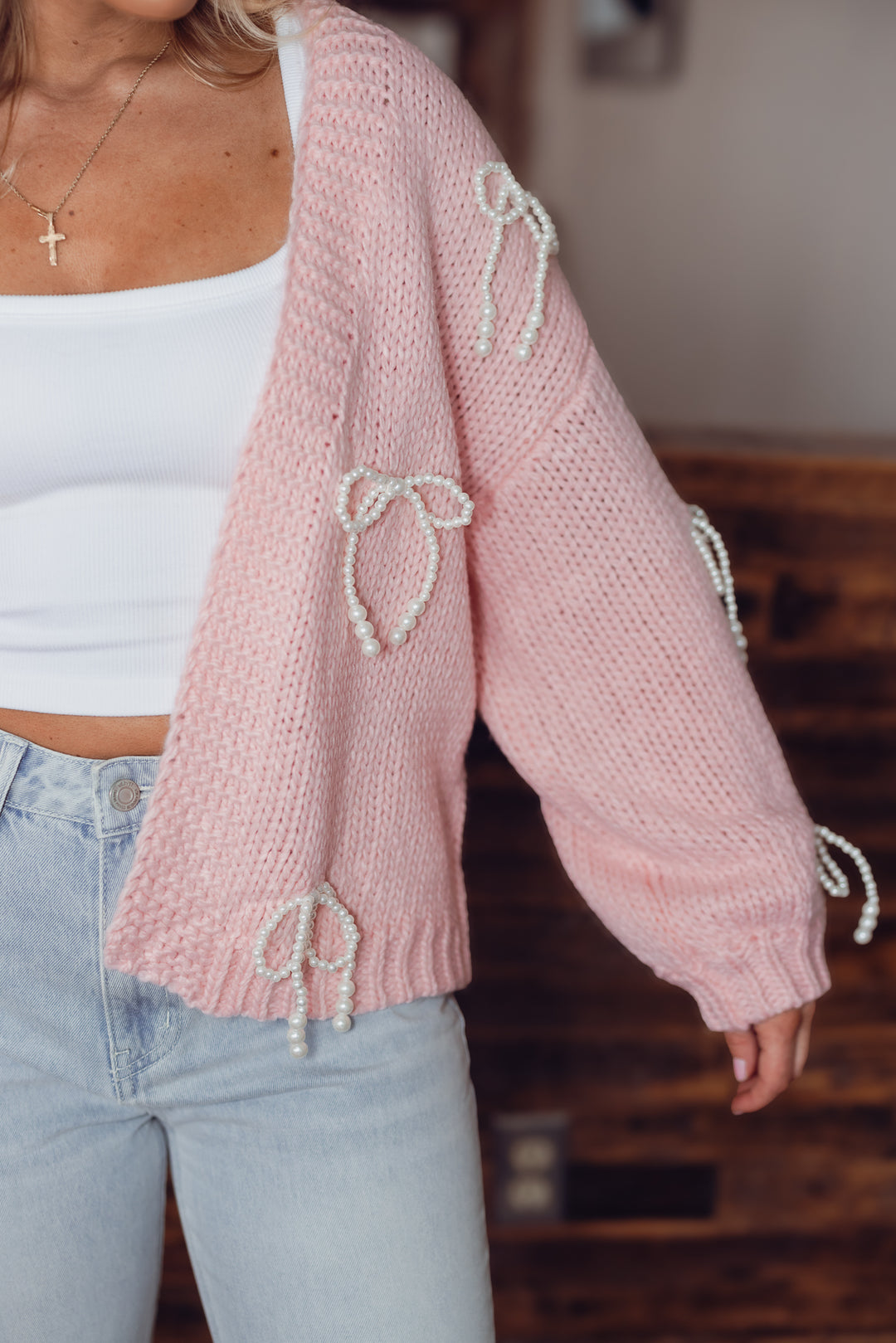 So Sweet Pearl Bow Cardigan