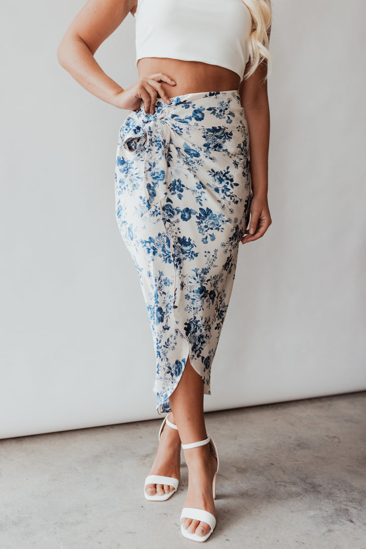 Athena Floral Satin Skirt FINAL SALE