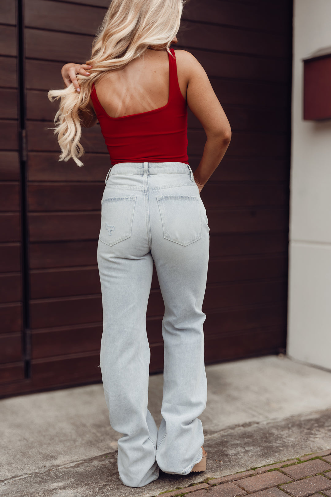 Double Layer Square Neck Crop Top (Burgundy)